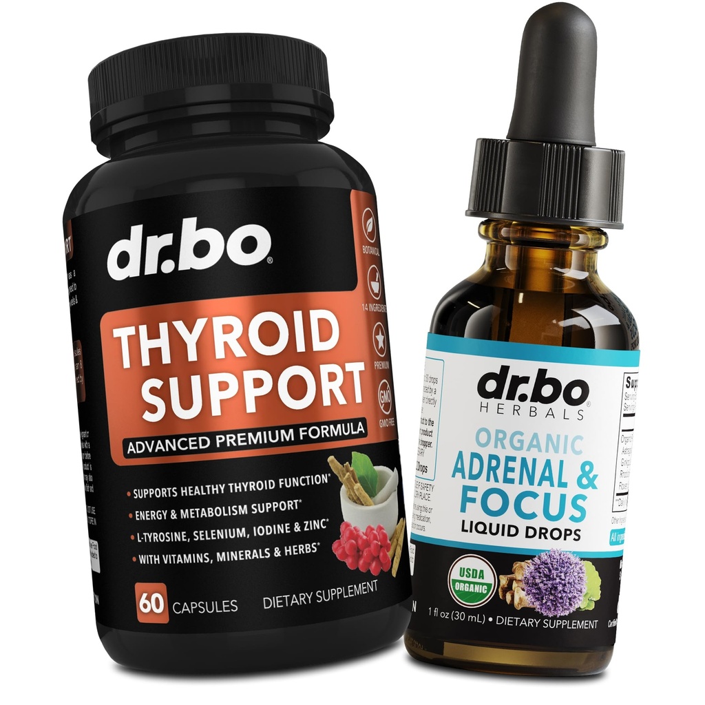 Thyrosin Podpora & Adrenal Focus Kapky - Příslušenství pro tyrosin Komplex s L- Tyrosin Selen Jod & Organic Adrenal Supplements Focus Liquid Kapky - Přírodní mozek a paměť Únava Pozor