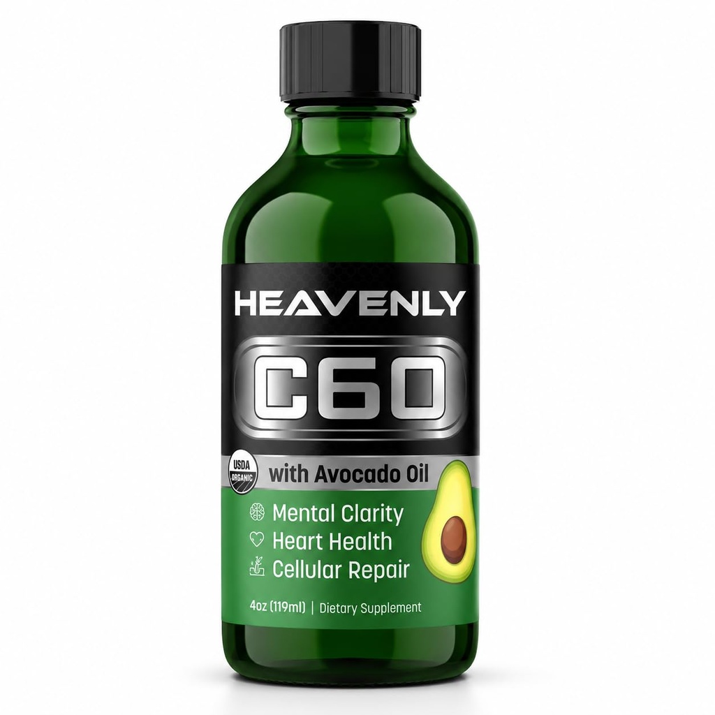 HNP Labs C60 Avocado Oil Cold Pressed Organic - Boost energie, duševní jasnost, pomalé stárnutí přirozeně a výkon - 99,99% Sublimated C60 USA Made Organic Avocado Oil - GMP Certified for Safety