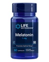 Life Extension Melatonin 1 mg - Pro Restful Night, Hormon Balance, a imunitní zdraví - Okamžité uvolnění - gluten- Free, Non- GMO - 60 Kapsle