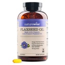 NatureWise Flaxseed Oil 1,242 mg, Fish Free Omega 3 6 9 with 720mg ALA, Dietní dodatek pro podporu srdečního zdraví - Organic, Cold Pressed, Non- GMO - 240 Softgels [8-Month Supply]