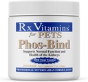 Rx Vitamíny Fos- Bind - Doplněk pro podporu ledvin Prášek - Fosfátová pojiva pro kočky a psy pro zdraví ledvin - Podporuje normální čištění ledvin a základní péči o ledviny - 200g