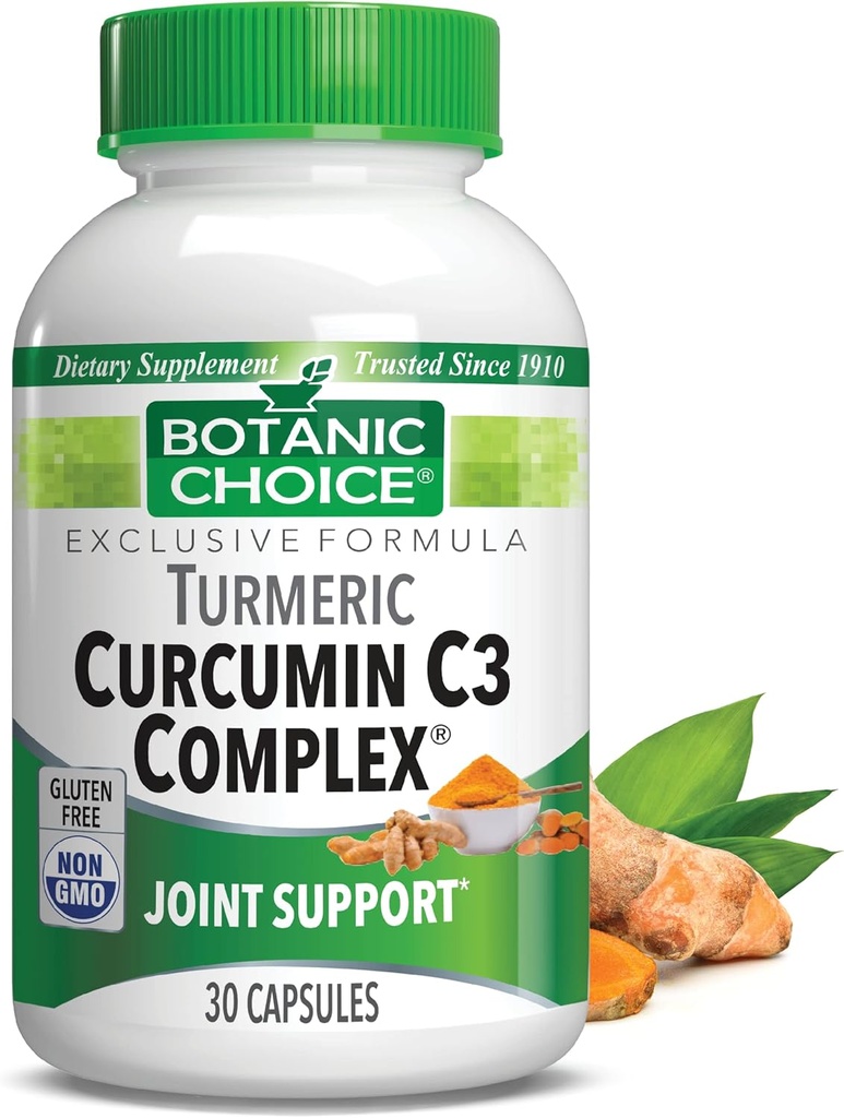 Botanická volba Curcumin C3 Komplex s bioperinem - Dospělý denní dodatek - 30 pilulky