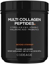 Codeage Multi kolagen Peptides + Probiotika Black Edition, Vitamin C, Hyaluronic Acid Powder Dodatek, Grass- Fed, Pasture- Raised, Hydrolyzované, Nulové sacharidy, Typ I, II, III, V & X, Neochucené, 21oz
