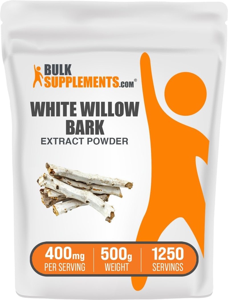Bulkenpendiments.com White Willow Bark Extract Powder - Bylinný dodatek, White Willow Bark Powder - Gluten Free, 400 mg na porci, 500g (1,1 kg) (balení po 1)