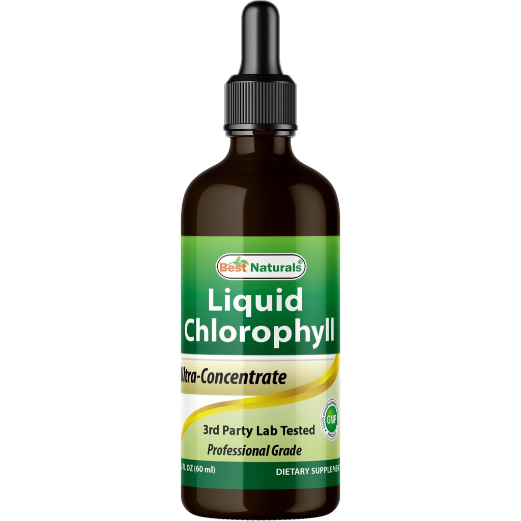 Nejlepší Natural Liquid Chlorofyl Kapky - 50 mg - 120 Servings per Glass Bottle - 2 FL OZ