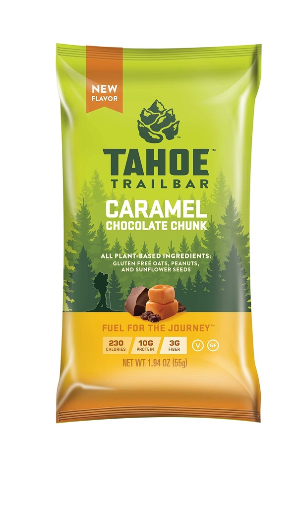 Tahoe Trail Bar, Plant- based Natural Energy Bar (1.94 Ounce Protein Bar, 12 Count) High Protein Non- GMO, gluten zdarma, Vegan zdravé Snacks - karamelová čokoláda Chunk