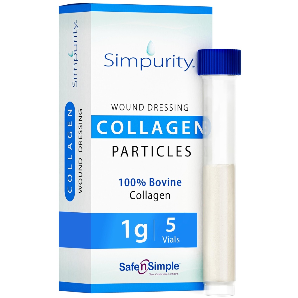 Práškové Collagen Wound Dressing - Krabice s práškem 1g, 5 Pack - Rána Hojení doplněk v lahvičkách - Léčení Collagen Dressing pro rány - Prášek Collagen Wound Hojení doplňky