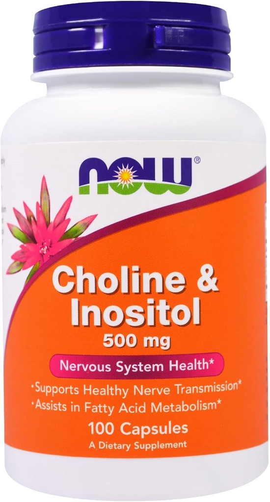 Foods Now Foods, (3 balení) Cholin & Inositol, 500 mg, 100 tobolek