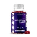 Vitamatic Melatonin 20mg Gummie pro dospělé, 30 Služeb - 60 Počet - Non-Habit Forming Dodatek