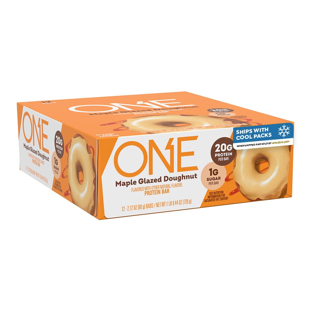 ONE Protein Bary, Maple Glazed Doughnut, gluten Free with 20g Protein and 1g Sugar, Pantry Staples, 2.12 oz (12 Počet)