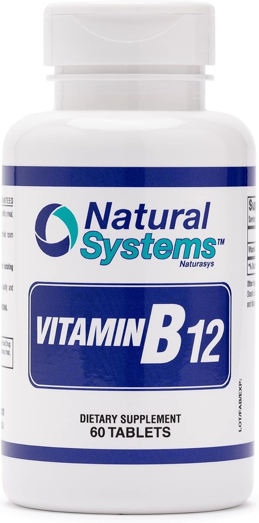 Vitamin B12 60 Tablety 1000 mcg podle přírodních systémů - B12 Vitamíny 1000mg pro dospělé pomáhá stimulovat paměť * - Vitamin B12 1000 mcg pro dobrou stravu * - Vitamin B12 Energy Metabolismus Podpora *