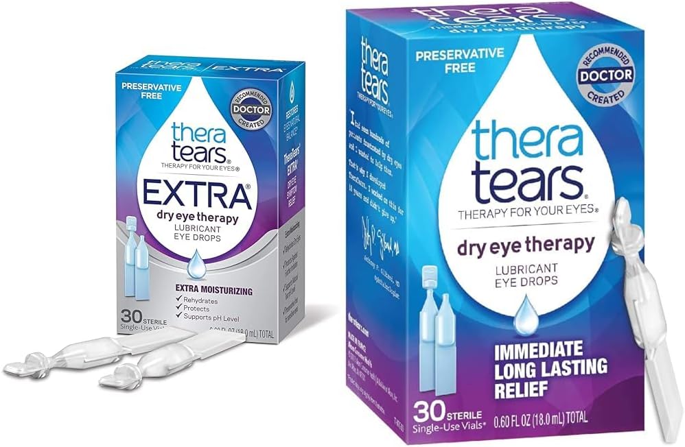 TeraTears Extra Suché oční terapie Lubrikantní oční kapky 30ct & Suché oční terapie Lubrikační oční kapky 30 injekční lahvičky