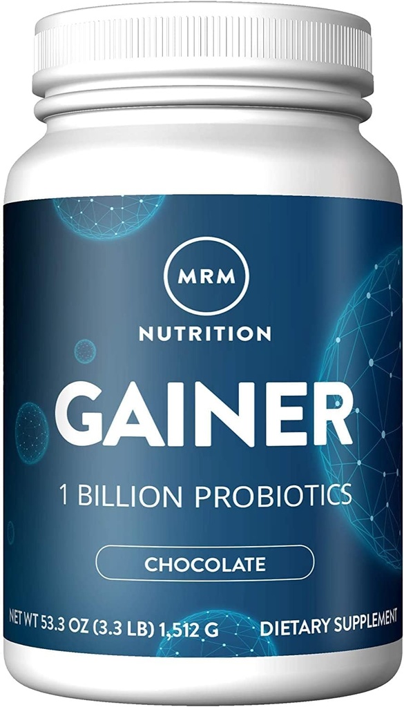MRM Nutrition Gainer Protein with Probiotics + Postbiotics CLAS124; Chocolate Flavored CLAS124; 25g Protein CLAS124; Syrovátkový koncentrát + izolát + micelární kasein CLAS124; Pomalý + rychlý trávení CLAS124; s trávicími enzymy