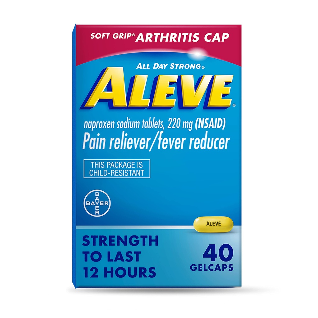 Aluve Gelcaps s měkkým gripem ® Cap, Naproxen Sodná sůl, lék proti bolesti, 40 Počet