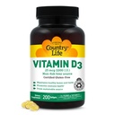 Country Life Vitamin D3 1000 IU měkké gely, velký, 200 sg, 200 Počet