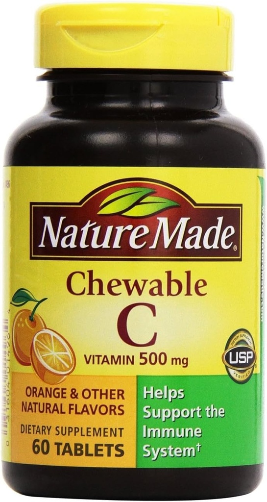 Nature Made - Vitamin C 500 mg, 120 Žvýkací tablety (Twin Pack 2 x 60)