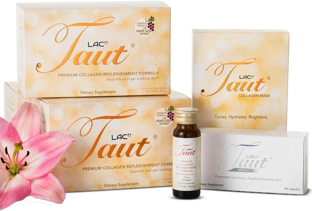 TAUT Premium Advanced Collagen - Liquid Collagen pro ženy Collagen Drink Advanced Formule pro hydrataci, Vitamíny C, Vrásky, Jemné linky a Saging Skin - Nejlepší tekutý kolagen