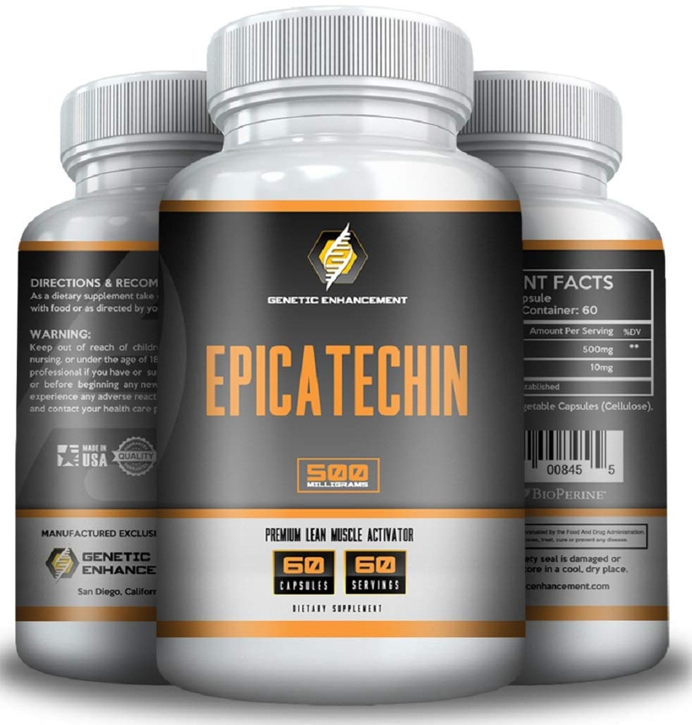 EPICATECHIN - 500MG per serving - 60 Servingů a 1000MGS per serving - 30 Servingů - Max Strength - May Reduce Myostatin - May Increase Lean Muscle And Strength - Helps In Protein Syntéza
