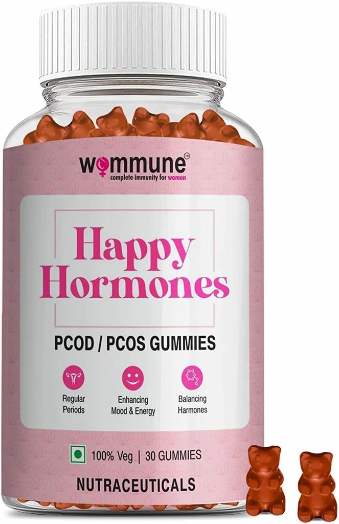 PCOD PCOD Balance Gummies PHARMAN 124; pro pravidelné periody I Hormonální nevyváženost, Přirozené těhotenství I Inositol Fortified Nápověda v obličeji vlasy & Akne, Zpožděné období - Revitalizace, Rebalance, Recharge - Gummies