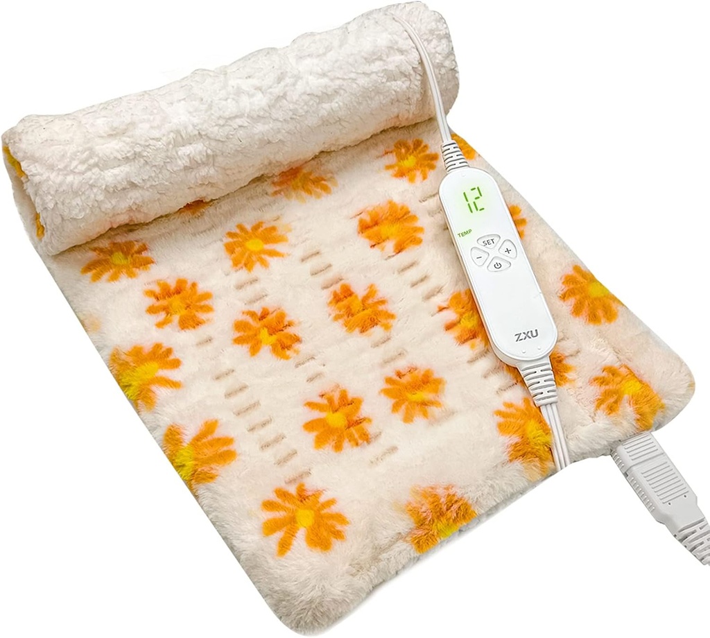 ZXU Vyhřívací Pad pro bolest zad a křeče Relief - Ultra Soft Sherpa Topný Pad, XL King Size 12 "x 24", 12 Teplo Levels & 1-24H Auto Off Pobyt na funkci Hot Heated Pad, Machine Wassable