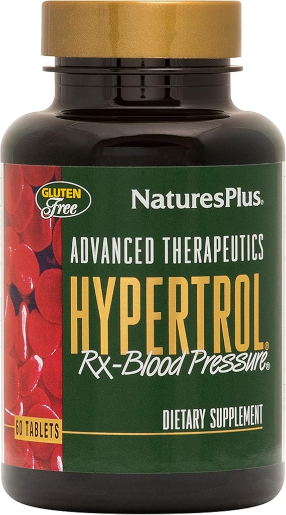 Natures Plus Advanced Terapeutika Hypertrol Rx krevní tlak - 60 Vegetariánských tablet - Magnesium & Chromium dodatek s botanickými byliny - Bezlepkové - 30 Služebné