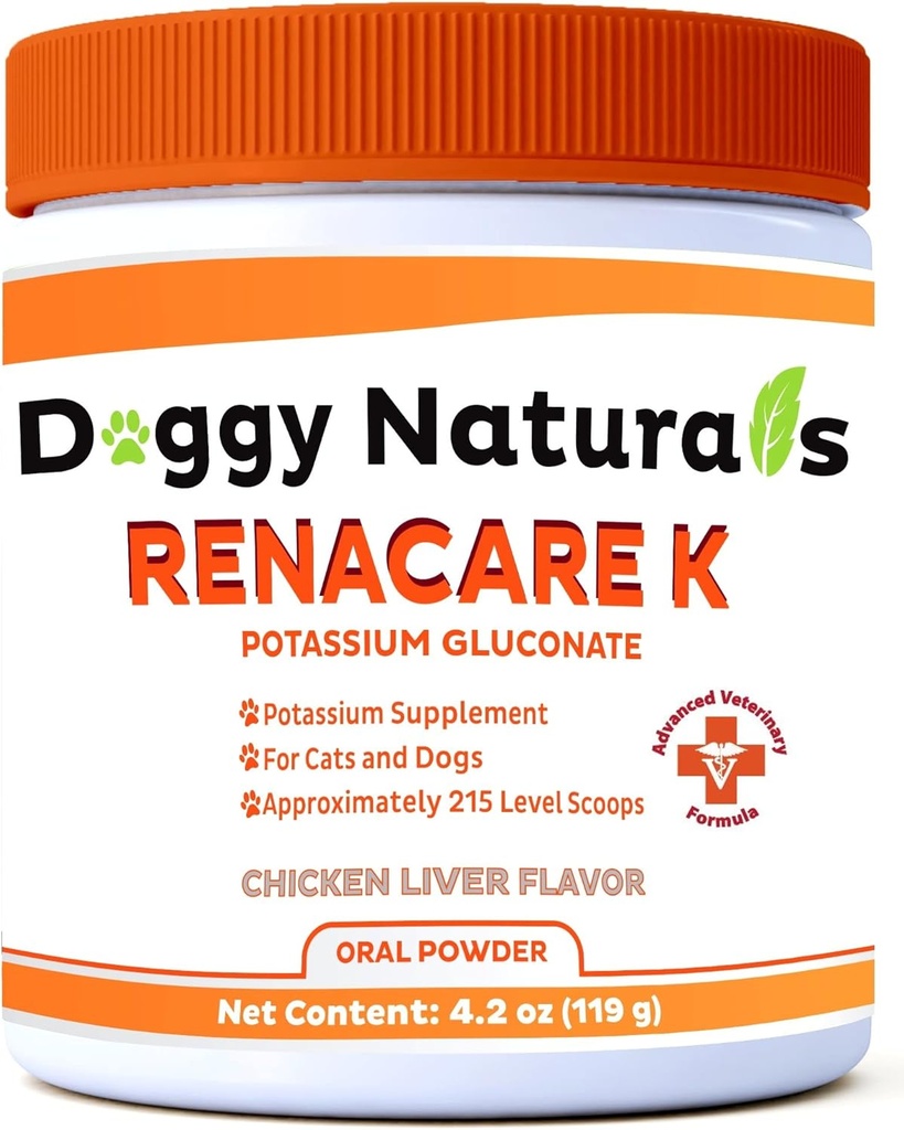 Péče K je pro Renal K (draselný glukonát) doplněk draselný prášek pro psy a kočky, (4 oz) s kuřecím jater Flavor - 215 úroveň Scoop (Made is U.S.A)