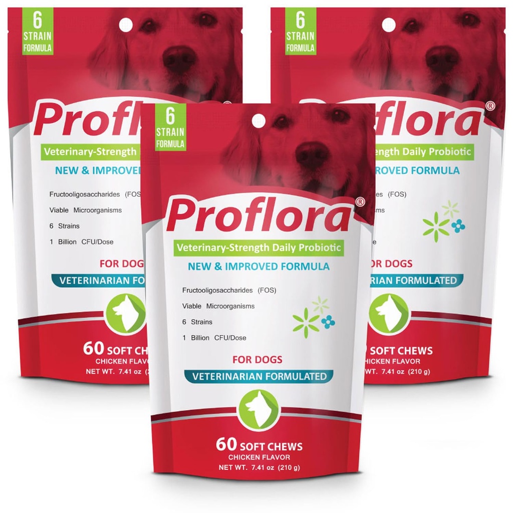 Proflora Probiotická měkká Chews pro psy - Veterinární síla Denní Probiotika - Digestion Health - Boost imunitní systém - kůže a coat Health - 180 měkkých Chews
