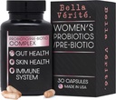 Bella Vérité. Probiotický a prebiotický komplex - Podpora zdraví žen - 3.45 Miliardy CFU Lactobacillus Probiotika pro čistou pleť - Denní Probiotický dodatek (30 Vegetariánských kapslí)