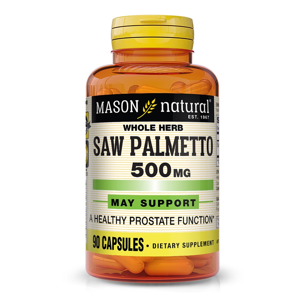 MASON NATURAL Saw Palmetto 500 mg, podporuje Prostate Health & Urinary Function, 90 Kapsle
