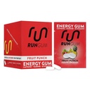 RUN GUM Ovocný punč energie žvýkání Gum 50mg kofein Taurin & B-Vitamíny per bit, 24 Kusy (balení po 12) Cukr zdarma, nula kalorie, žádné aspartam, a gluten zdarma, 1 ea