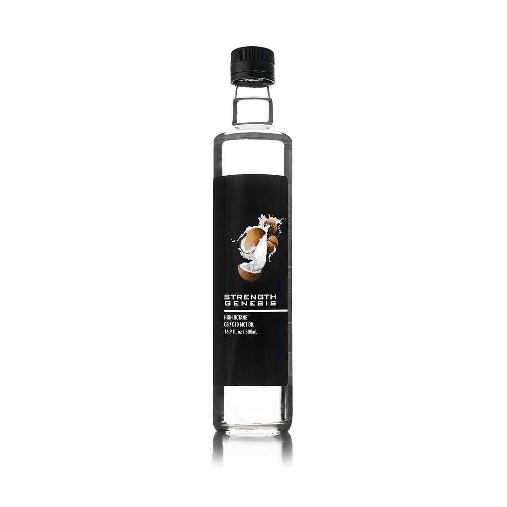 Premium MCT Oil High Octane C8 C10 MCT Oil 500ML BPA Skleněná láhev 124; Nejlepší MCT Keto káva, čaj, Smoothies Oil 124; čistý MCT kokosový olej 60% C8 40% C10 Non- GMO kokosy gluten zdarma