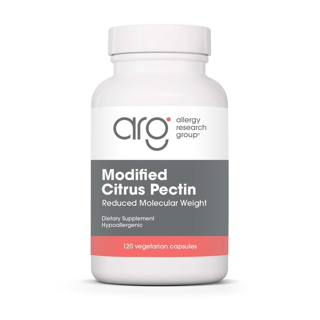 Alergie Výzkumná skupina Modifikované Citrus Pectin - Dietní dodatek pro přírodní detox a čištění, Citrus Pectin Práškové kapsle se sníženou molekulovou hmotností - 120 Vegetariánské kapsle