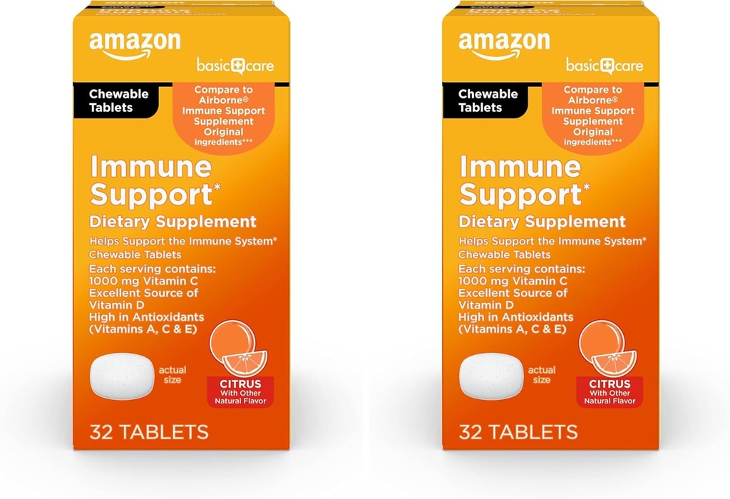 Imunitní podpora základní péče Citrus Chew tablety, 32 Počet (balení po 2)