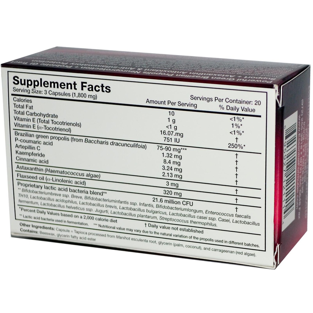 Dr. Ohhira 's Propolis Plus 60 Kapsle s brazilskou zelenou Propolis, Probiotický extrakt a Astaxanthin
