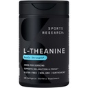 Sports Research Double Strength L- Theanine Supplement - Suntheanine Softgels for Focus, Relaxation & Alerness - Non- Drowsy Support Made with Coconut Oil, Non- GMO & Gluten Free - 200mg, 120 Count