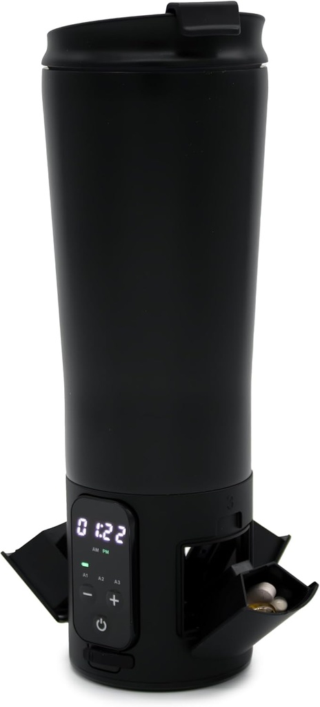 e- Pill Smart 12.5 oz nerezová ocel Tumbler láhev láhev Pill Organizátor a připomínka medicíny
