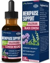 Dietní dodatek Menopauza Support Drops, Estroven Menopauza Relief tinktura pro horké záblesky & noční poty s Black Cohosh, Valerian. 2oz