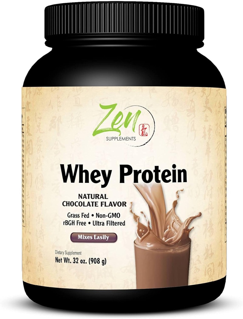 Zen doplňky - Organic Grass Fed Syrovátkový protein 19g Per Serving Keto Friendly - čokoláda 32 Oz- Powder