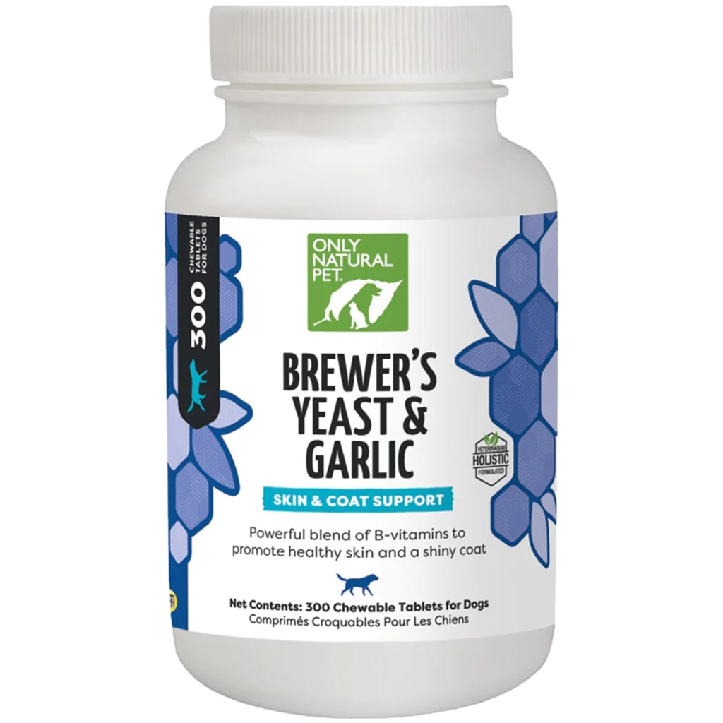 Pouze přírodní pet Brewer 's kvasinky a česnekové žvýkačky - All- Natural Flea & Tick Prevention for Dogs - Opevněné B Vitamíny - Podporuje zdravou pleť & Coat - 300 Počet tablet