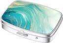 Nipichsha Pill Box, Malý Pouzdro na pero pro Purse & Pocket, Roztomilý Pořadatel Travel Medicine, Portable Medicine Container Holder to Hold Vitamíny, Léky, Rybí olej a doplňky, Teal Marble
