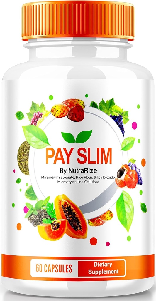 NutraRize Pay Slim Kapsle, PaySlim All- přírodní doplněk pro zdravé hubnutí, Premium Formule k dosažení těla a Fitness cíle, Oficiální recenze (60 Kapsle)