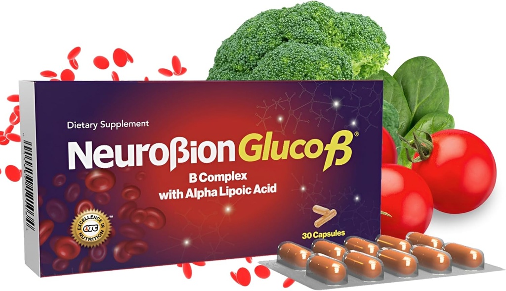Neurobion Gluco B con Acido Alfa Lipoico Dietní doplněk B Komplex s Alpha Lipoic Acid, Complejo B 30 Kapsle
