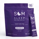 Som Sleep, Relax Sleep Aid Powder Drink Mix, 3mg melatonin, hořčík, vitamín B6, L-theanine & GABA - Vegan, Nulový cukr, Keto Friendly - Cherry, 30- Pack