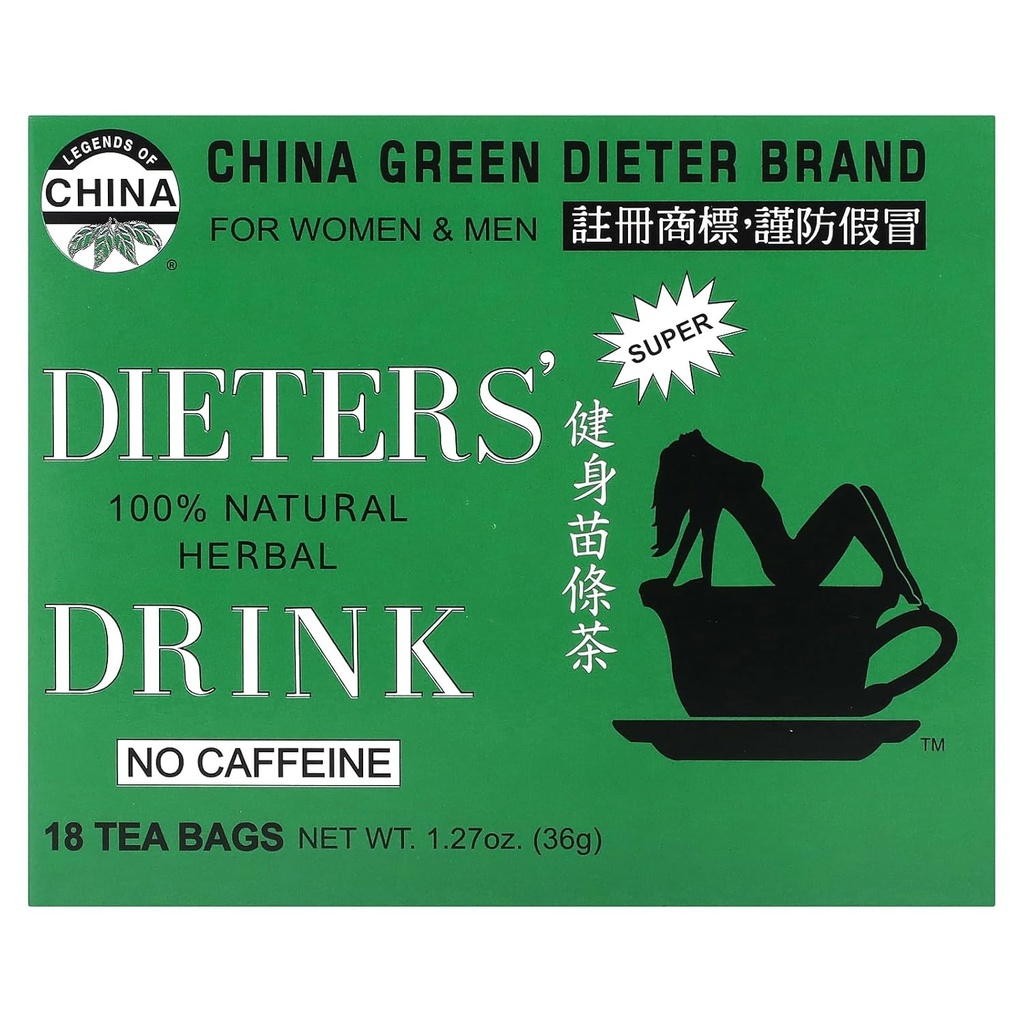 Strejda Lee 's Tea Dieters' 100% přírodní bylinné nápoje, bez kofeinu, 18 čajových sáčků, 1.27 oz (36 g)
