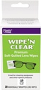 Flents Lens Wipes, Wipe 'N Clear, 20 Hrabě, Pre-vlhčený, Streak-Free, Safe for Glasses, Anti- Fog, Gentle Cleaning, Clear Vision, Individuálně zabalený pro cestování a pohodlí, Made in the USA