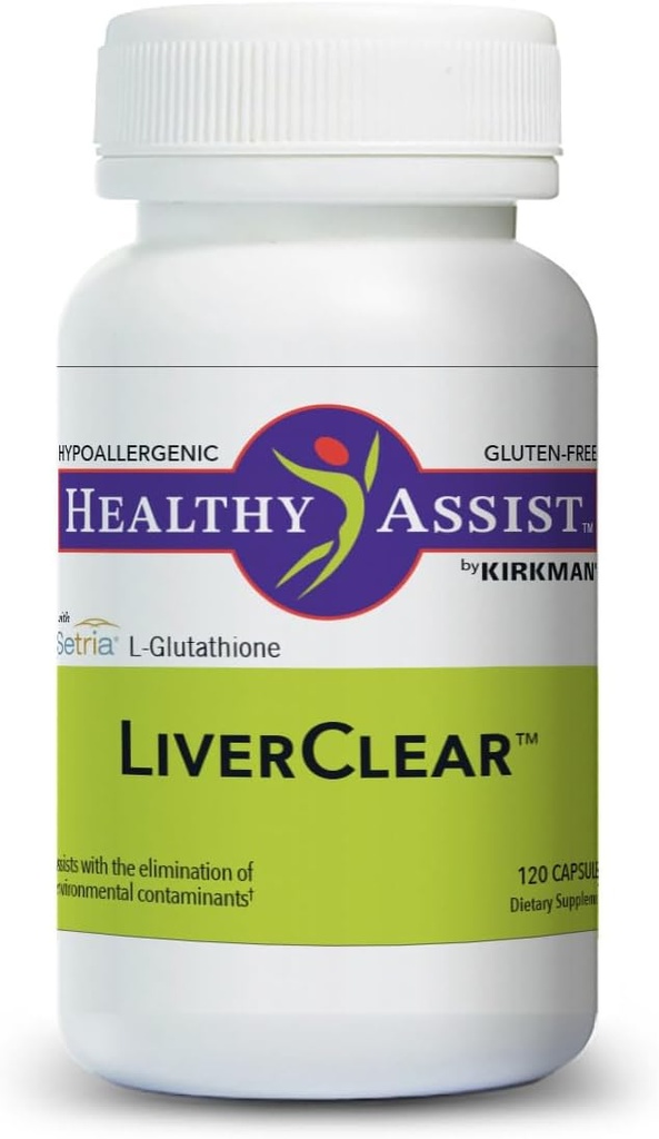 Kirkman Clear dodatek, 120 Kapsle, Očista těla s vitaminem C, E, Selen, Taurin, Curcumin, Mléko Thistle, Glutathione, NAC & vápník na podporu těla přírodní čištění cesty