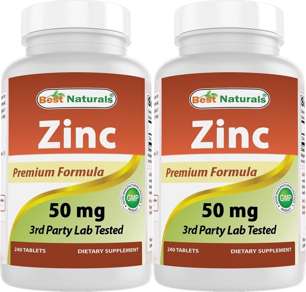 Nejlepší Naturals Zinek dodatek jako zink Gluconate 50 mg 240 Tablety Balení po 2