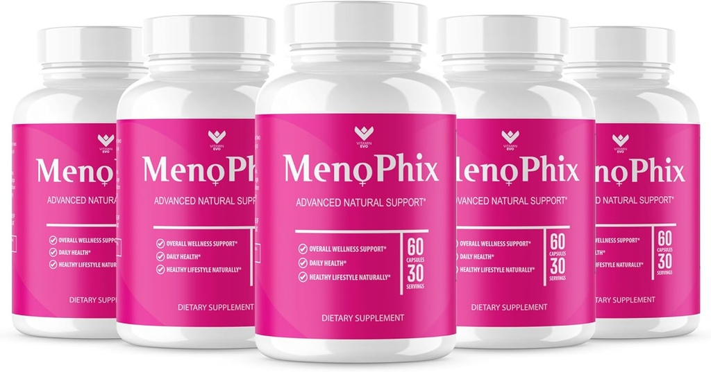 (5 PACK) MenoPhix Menopauza přírodní podpůrné kapsle - Meno Phix dodatek, Meno Phix Menopauza, MenoPhix doplňky pro ženy přírodní podpora, MenoPhix Recenze (300 Kapsle) 5 Měsíční dodávky