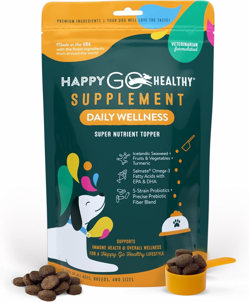 Denní Wellness doplňky pro psy Psi 124; Probiotické a prebiotické výhody s Fish Oil & Seaweed k udržení vašeho psa beaming po celý den 124; Všechny Breeds a velikosti IR 124; 60 Počet