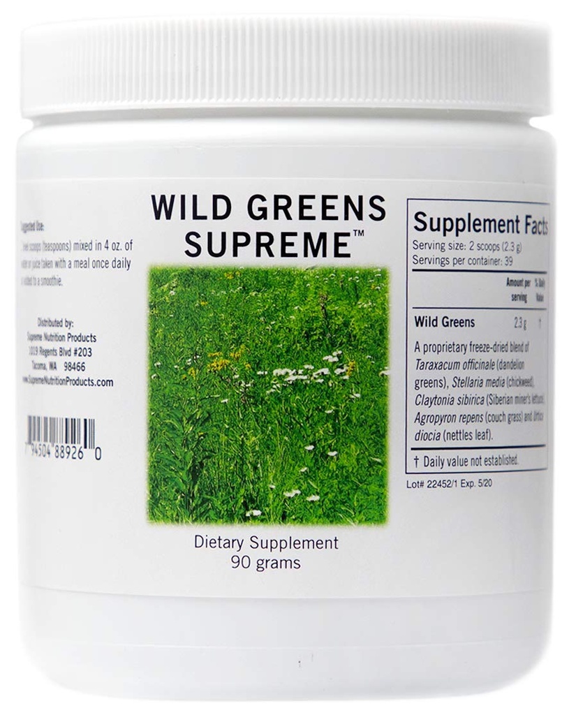 Nejvyšší výživa Wild Green Supreme, čistý 90 gramů bylinné směsi prášek